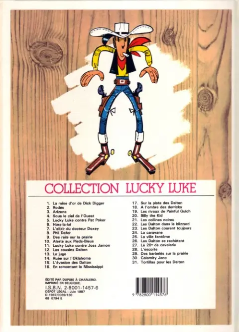 Verso de l'album Lucky Luke Tome 17 Sur la piste des Dalton