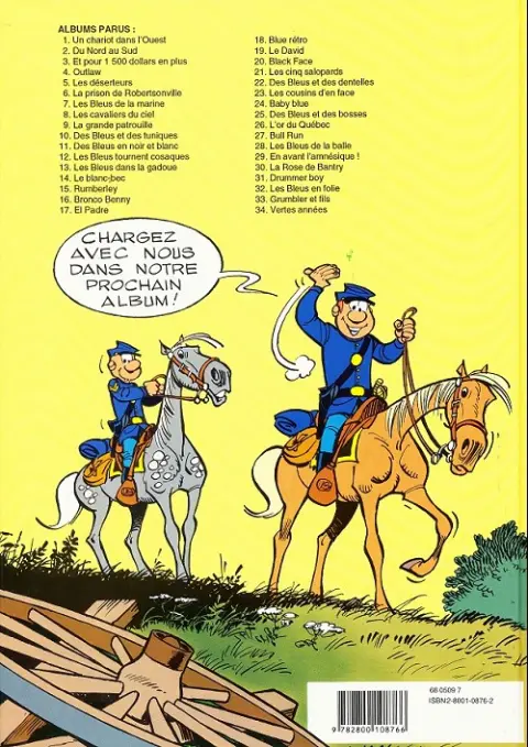Verso de l'album Les Tuniques Bleues Tome 19 Le David