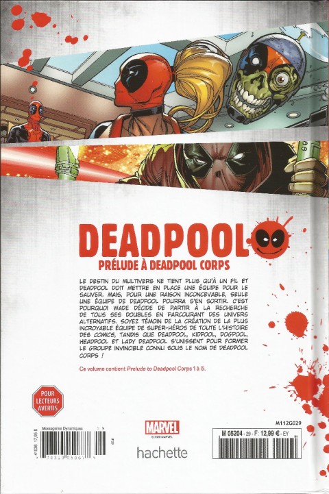 Verso de l'album Deadpool - La collection qui tue Tome 29 Prélude à Deadpool Corps