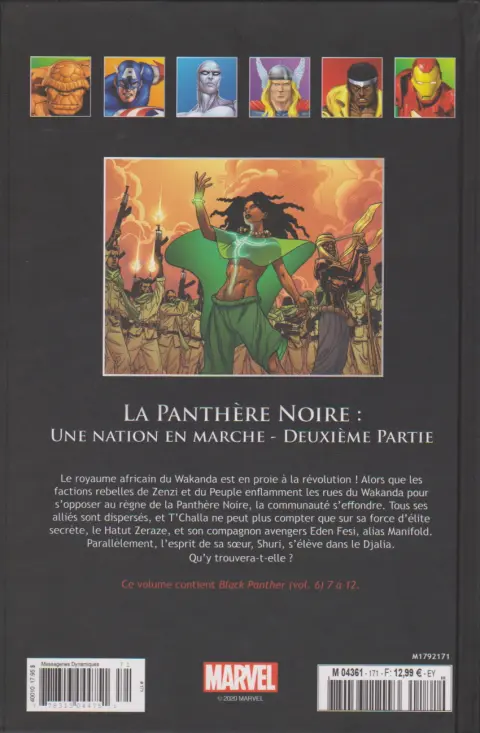 Verso de l'album Marvel Comics - La collection de référence Tome 171 La Panthère Noire : Une Nation en Marche - Deuxième Partie