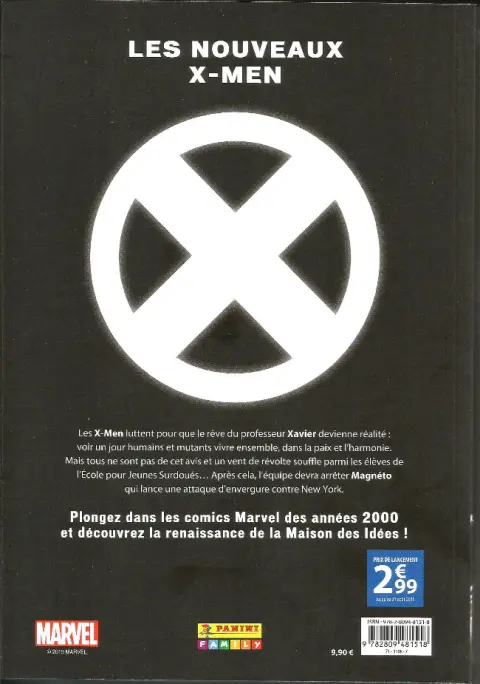 Verso de l'album Marvel Les Années 2000 - La Renaissance 10 X-Men