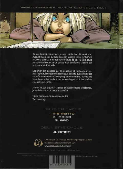 Verso de l'album Harmony Tome 1 Memento