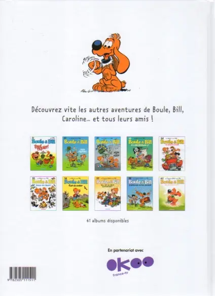 Verso de l'album Boule & Bill Tome 36 Flair de cocker
