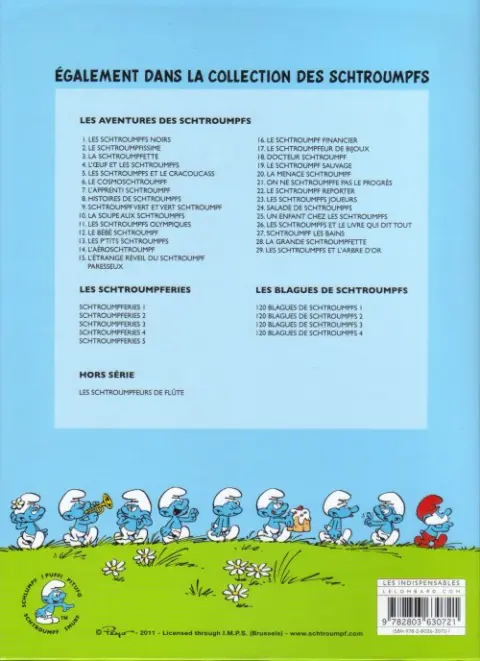 Verso de l'album Les Schtroumpfs Tome 23 Les Schtroumpfs joueurs