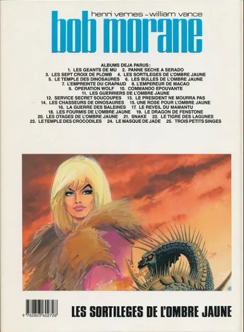 Verso de l'album Bob Morane Tome 23 Les sortilèges de l'ombre jaune