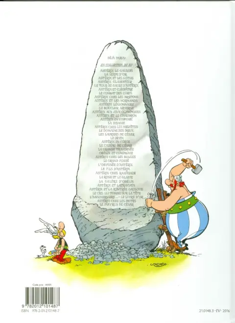 Verso de l'album Astérix Tome 16 Astérix chez les helvètes