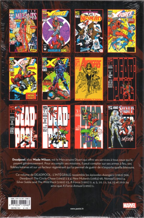 Verso de l'album Deadpool - L'intégrale Tome 1 1991-1994