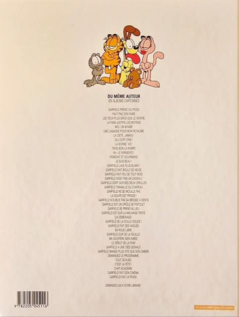 Verso de l'album Garfield Tome 22 Garfield n'oublie pas sa brosse à dents
