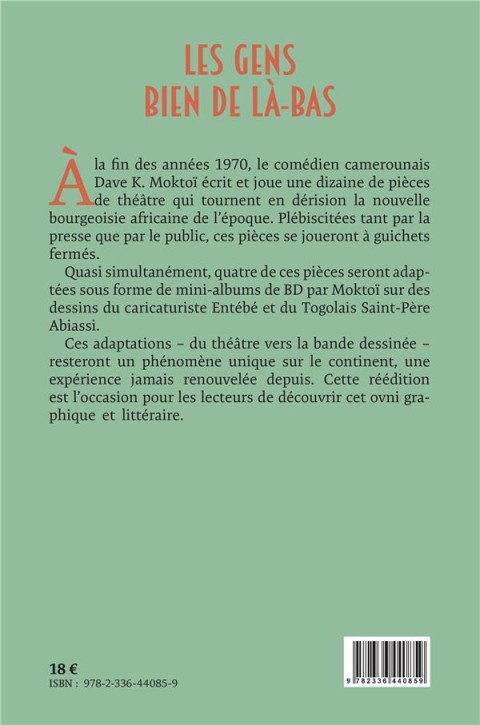 Verso de l'album Les gens bien de là-bas ou les charmes discrets de la bourgeoisie camerounaise