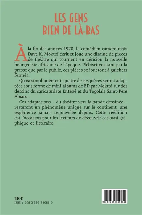 Verso de l'album Les gens bien de là-bas ou les charmes discrets de la bourgeoisie camerounaise