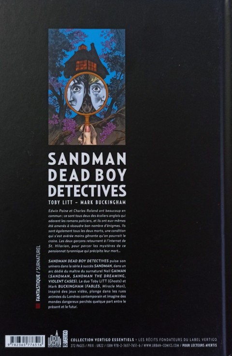 Verso de l'album Sandman - Dead Boy Detectives