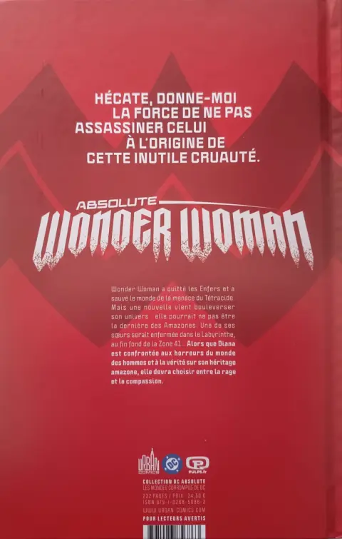 Verso de l'album Absolute Wonder Woman Tome 2 Le Labyrinthe