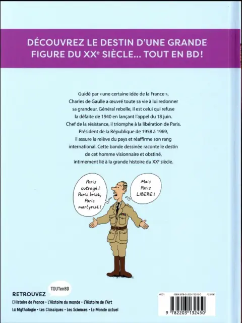 Verso de l'album L'Histoire de France en BD 9 De Gaulle et le XXe siècle
