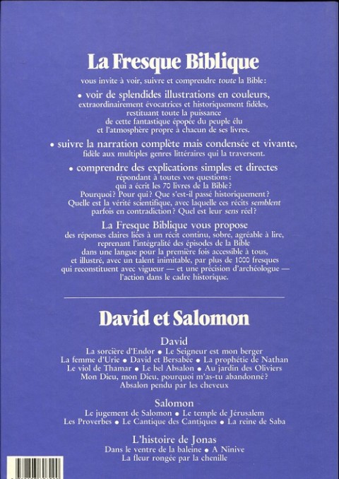 Verso de l'album La fresque biblique Tome 5 David et Salomon
