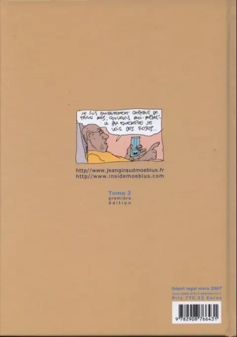 Verso de l'album Inside Moebius Tome 3