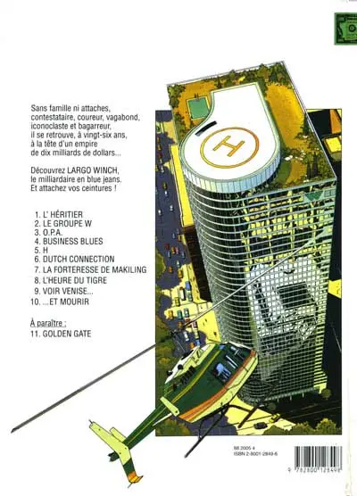 Verso de l'album Largo Winch Tome 10 ...Et mourir