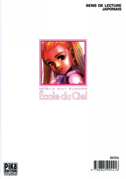 Verso de l'album Mobile Suit Gundam : L'école du ciel 2