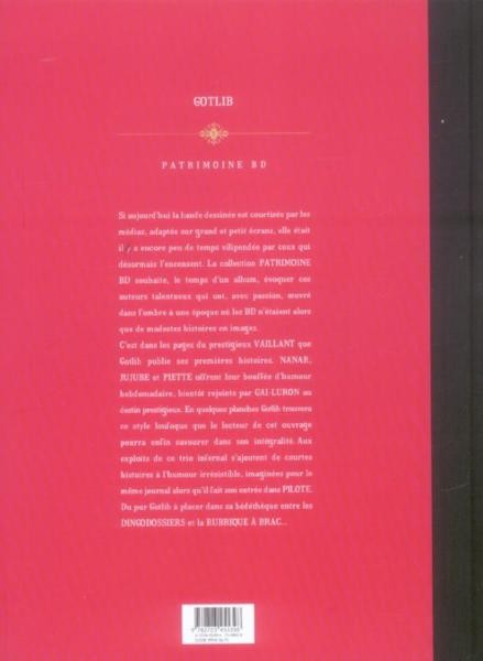 Verso de l'album Nanar, Jujube et Piette