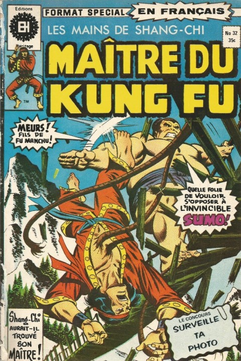 Couverture de l'album Les Mains de Shang-Chi, maître du Kung-Fu N° 32 2e partie (Clive Reston): Le maléfice de l'araignée