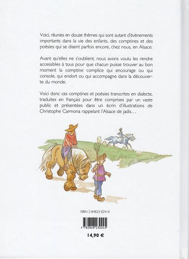Verso de l'album Rimes et comptines des enfants d'Alsace