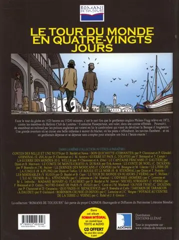 Verso de l'album Romans de toujours Le Tour du monde en quatre-vingts jours