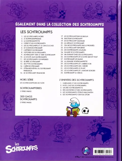 Verso de l'album L'univers des Schtroumpfs Tome 6 Les Schtroumpfs font du sport