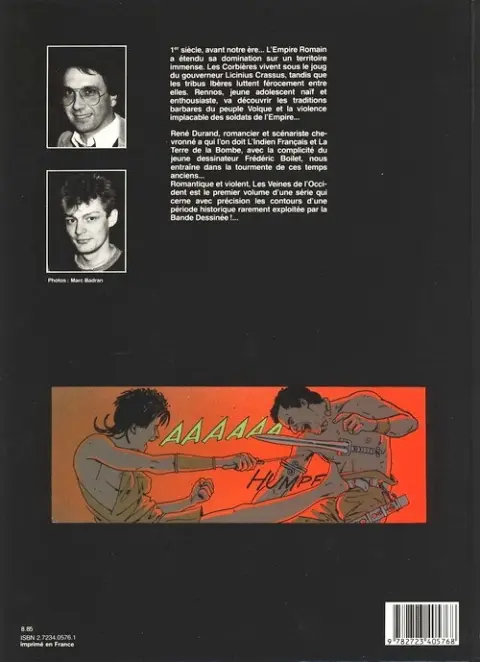Verso de l'album Les Veines de l'Occident Tome 1 La fille des Ibères