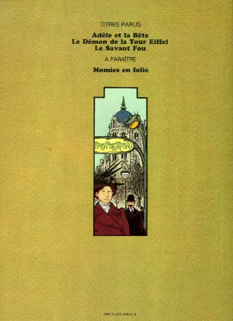 Verso de l'album Les Aventures Extraordinaires d'Adèle Blanc-Sec Tome 2 Le Démon de la Tour Eiffel