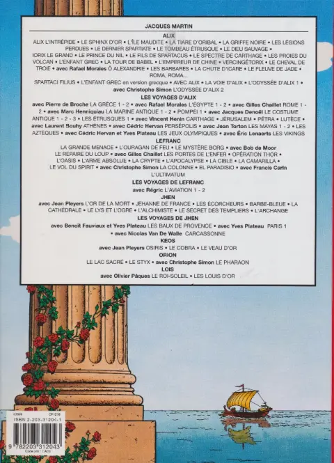 Verso de l'album Alix Tome 7 Le Dernier Spartiate