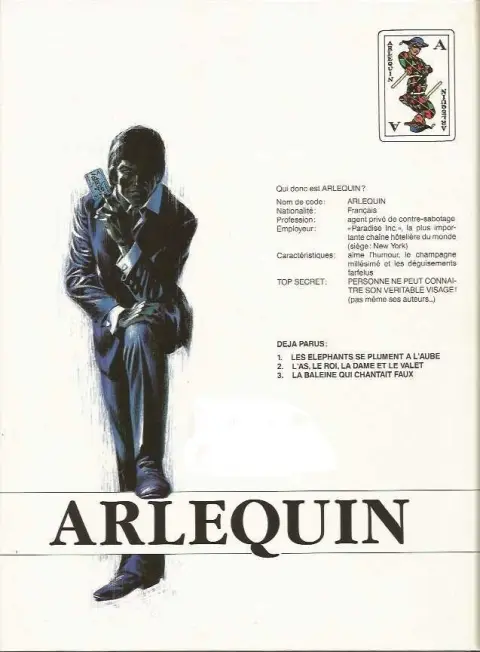 Verso de l'album Arlequin Tome 1 Les éléphants se plument à l'aube
