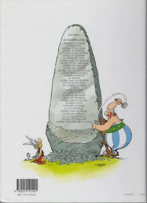 Verso de l'album Astérix Tome 8 Astérix chez les Bretons