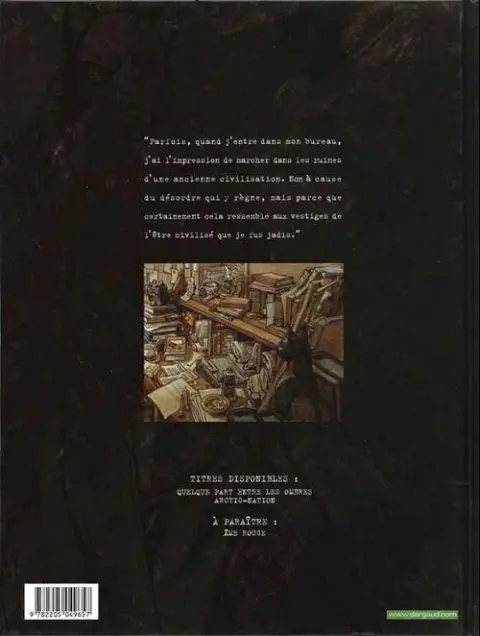 Verso de l'album Blacksad Tome 1 Quelque part entre les ombres