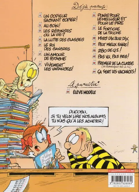 Verso de l'album L'Élève Ducobu Tome 9 Le fortiche de la triche