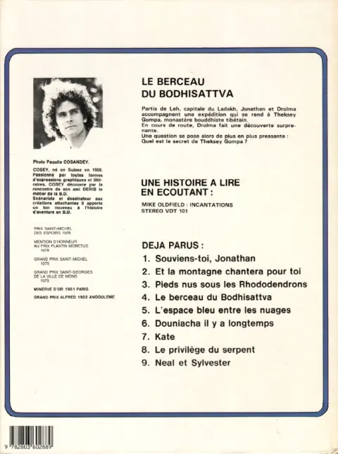 Verso de l'album Jonathan Tome 4 Le berceau du Bodhisattva