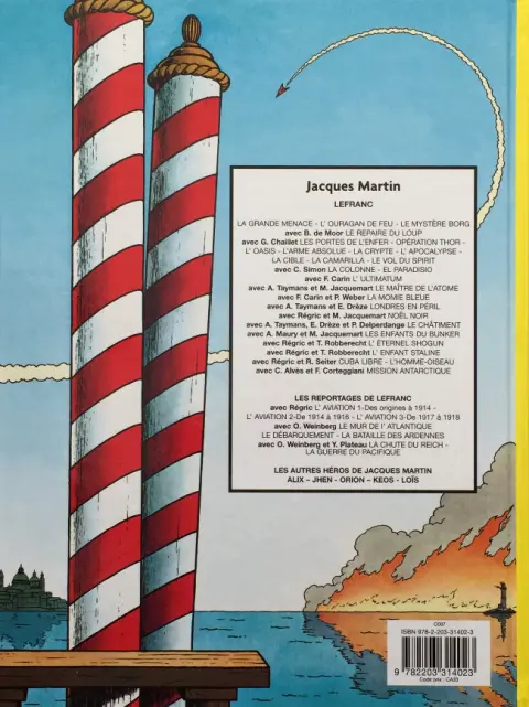 Verso de l'album Lefranc Tome 1 La grande menace