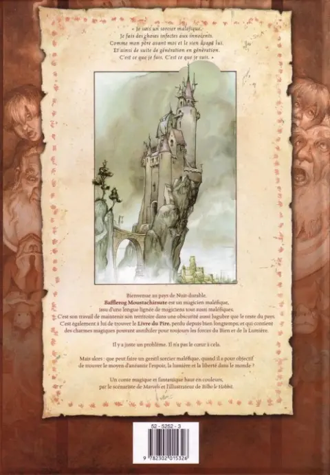 Verso de l'album Bafflerog le sorcier L'histoire d'un sorcier