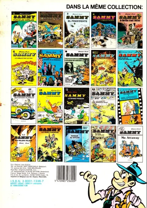 Verso de l'album Sammy Tome 8 Les gorilles et le roi dollar