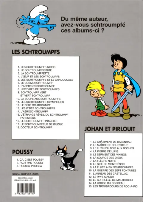 Verso de l'album Les Schtroumpfs Tome 10 La soupe aux Schtroumpfs
