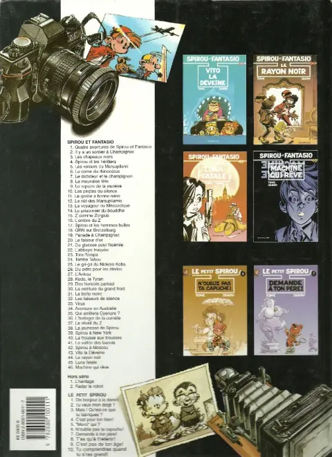 Verso de l'album Spirou et Fantasio Tome 9 Le repaire de la murène