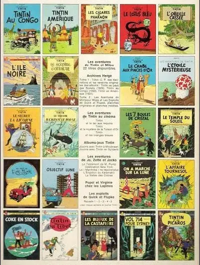 Verso de l'album Tintin Tome 3 Tintin en Amérique