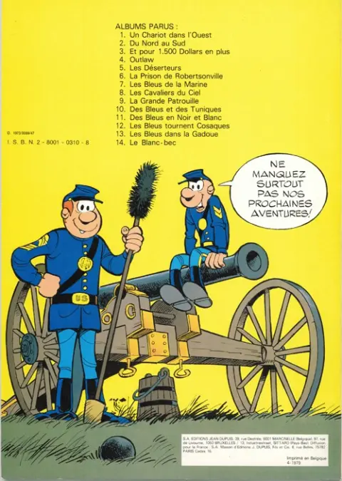 Verso de l'album Les Tuniques Bleues Tome 3 Et pour quinze cents dollars en plus