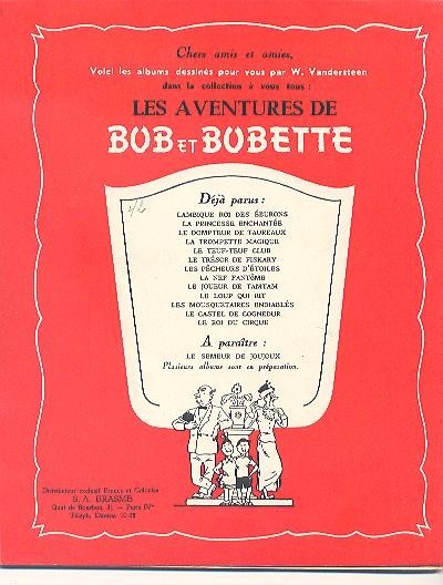 Verso de l'album Bob et Bobette Tome 14 Le roi du cirque