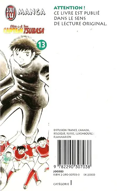 Verso de l'album Captain Tsubasa Tome 13 Les compétitions d'été commencent !