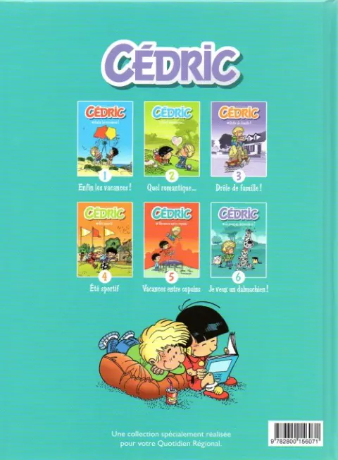 Verso de l'album Cédric Albums publicitaires Je veux un dalmachien !