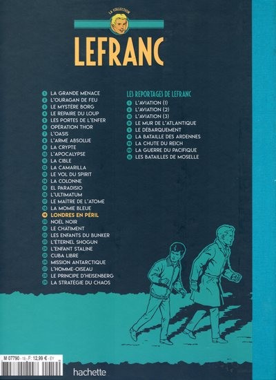 Verso de l'album Lefranc La Collection - Hachette Tome 19 Londres en péril