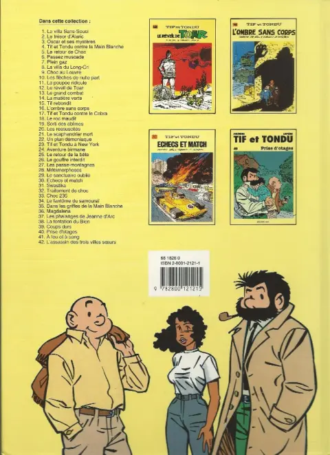 Verso de l'album Tif et Tondu Tome 42 L'assassin des trois villes sœurs