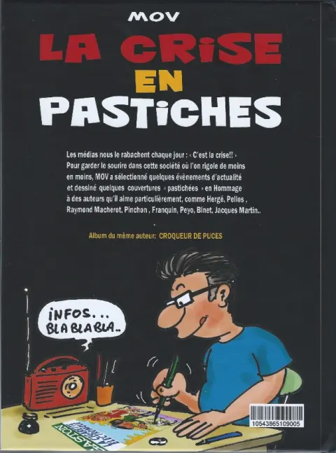 Verso de l'album La crise en pastiches