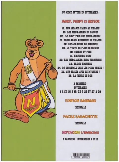 Verso de l'album Moky, Poupy et Nestor Tome 15 Les pieds-agiles en danger
