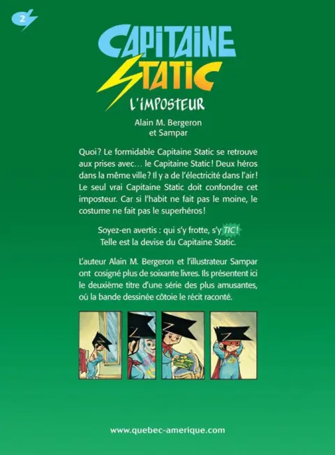Verso de l'album Capitaine Static 2 L'imposteur