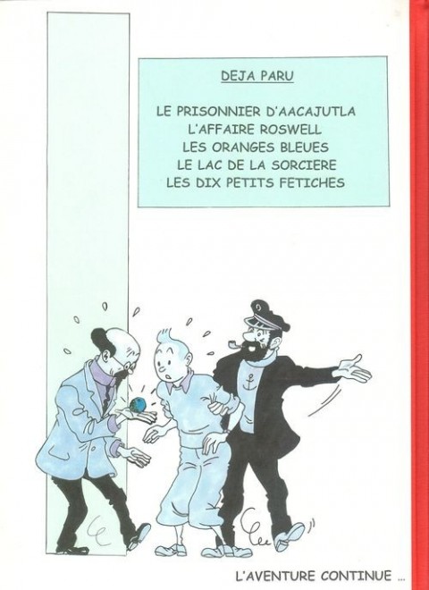 Verso de l'album Tintin Tintin et les oranges bleues